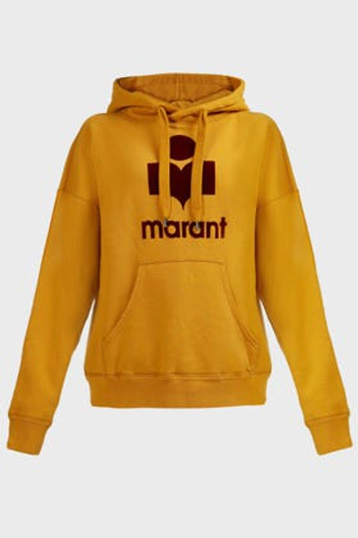 Shop Isabel Marant Étoile Mansel Logo-print Hooded Jumper, Fr40 In Saffron