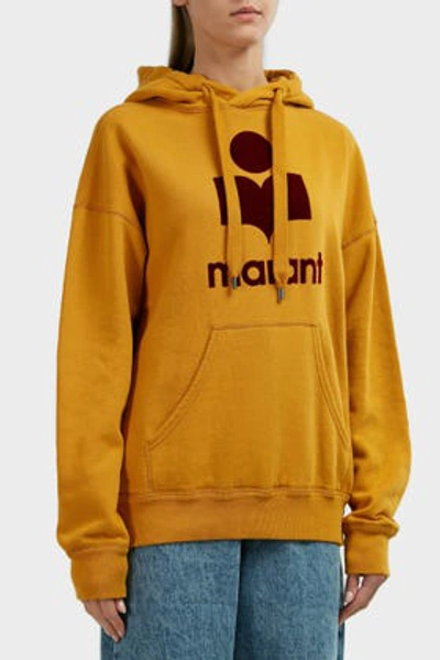 Shop Isabel Marant Étoile Mansel Logo-print Hooded Jumper, Fr40 In Saffron