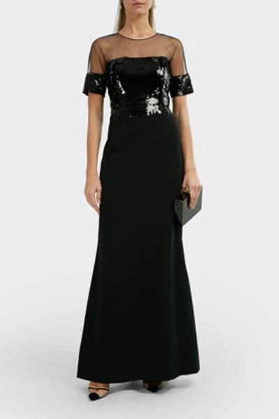 Shop Sachin & Babi Fiona Sequinned Gown In Black