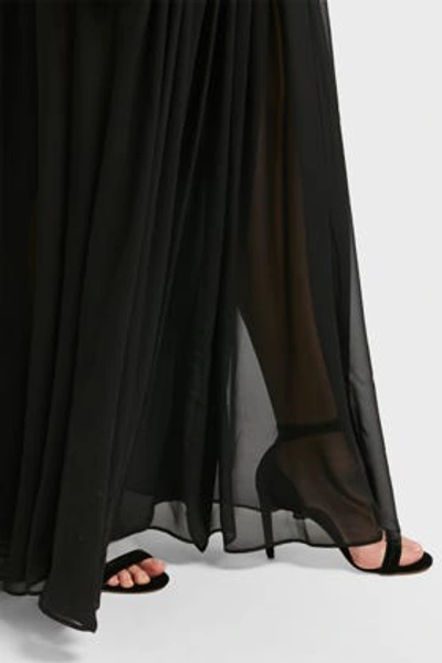 Shop Elie Saab Sheer Silk Maxi Skirt In Black