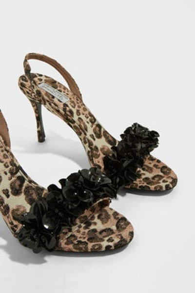Shop Tabitha Simmons Follie Animal-print Satin Sandals
