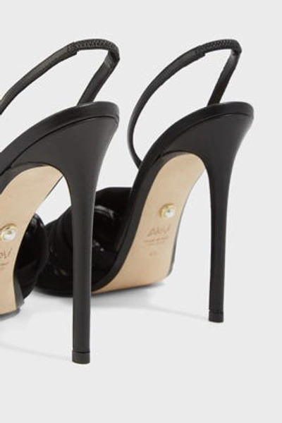 Shop Alevì Olivia Tulle Slingback Heels In Black