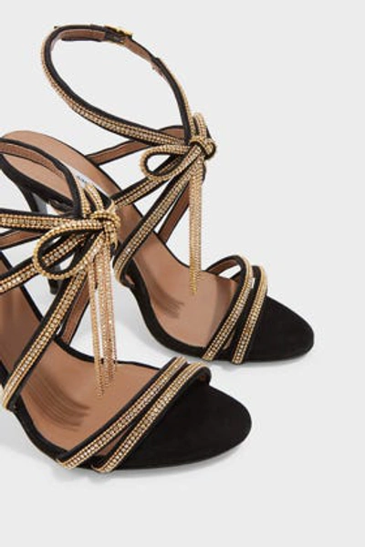 Shop Tabitha Simmons Iceley Suede Heel Sandals In Black And Gold