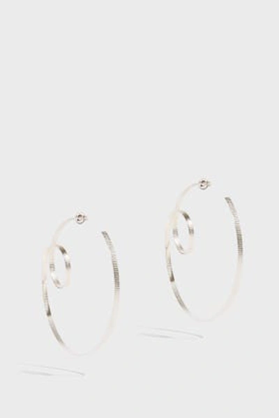 Shop Annie Costello Brown Circle Scroll Earrings In Silver