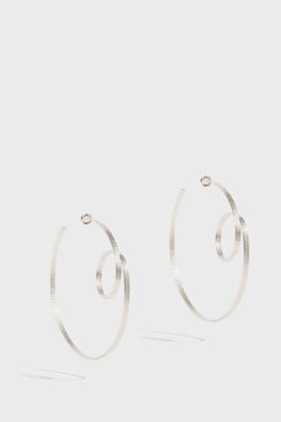 Shop Annie Costello Brown Circle Scroll Earrings In Silver