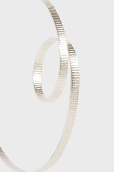 Shop Annie Costello Brown Circle Scroll Earrings In Silver