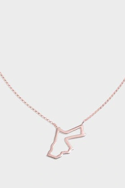 Shop Tiba Jordan Map Outline Necklace In R Gold