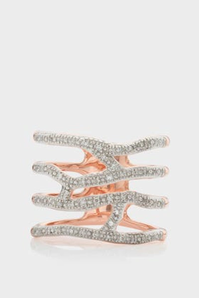 Shop Monica Vinader Riva Waterfall Cocktail Diamond Ring In R Gold