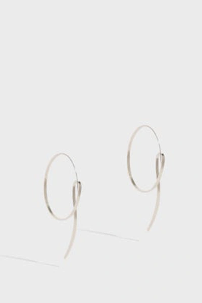 Shop Annie Costello Brown Lasso Scroll Earrings In Silver