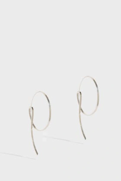 Shop Annie Costello Brown Lasso Scroll Earrings In Silver