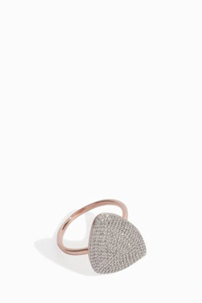 Shop Monica Vinader Nura Diamond Teardrop Ring In Metallic