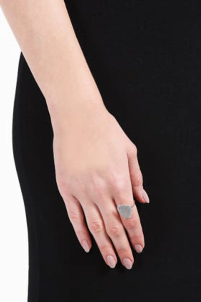 Shop Monica Vinader Nura Diamond Teardrop Ring In Metallic
