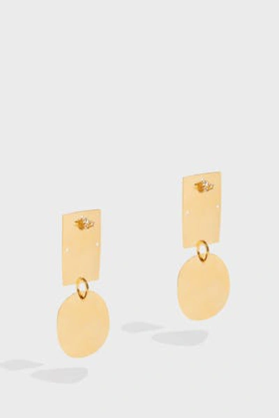 Shop Annie Costello Brown Overt Earrings In Y Gold