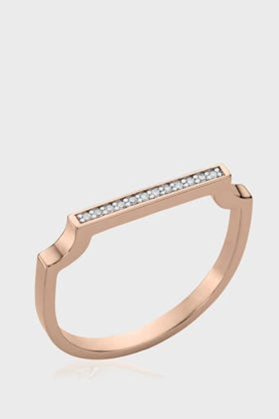 Shop Monica Vinader Signature Thin Diamond Ring In Rose Gold