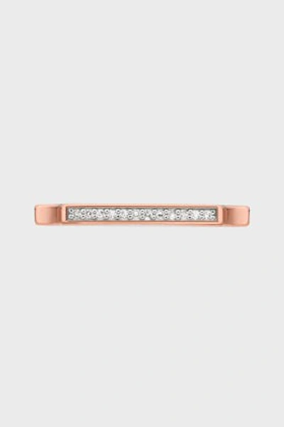 Shop Monica Vinader Signature Thin Diamond Ring In Rose Gold