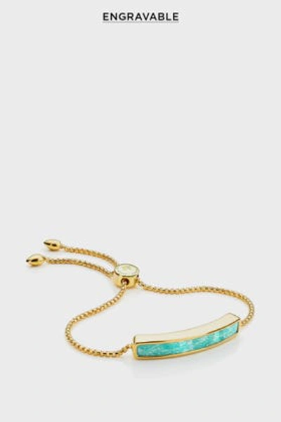 Shop Monica Vinader Baja Amazonite And 18k Yellow Gold Bracelet In Metallic