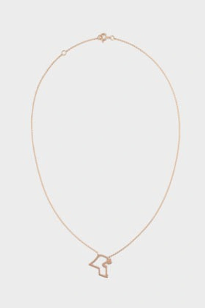 Shop Tiba Kuwait Map Outline Necklace In R Gold