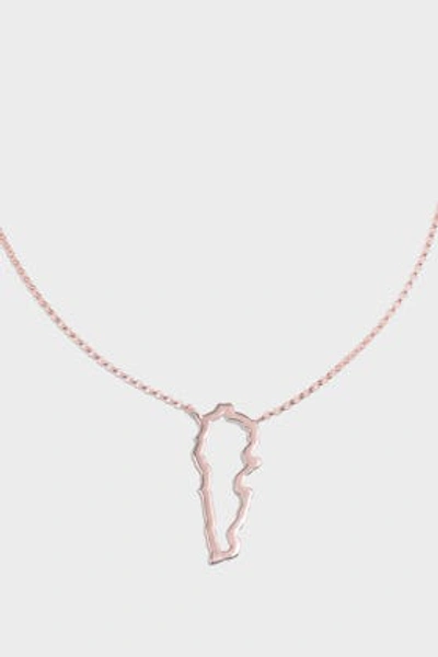 Shop Tiba Lebanon Map Outline Necklace In R Gold