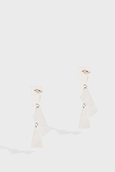 Shop Annie Costello Brown Fragment Earrings In Silver