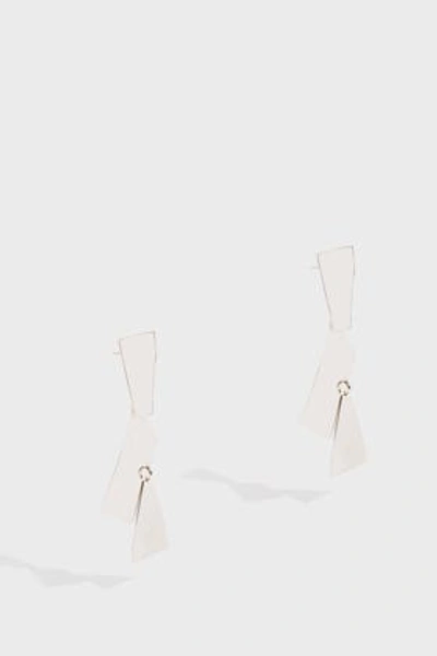 Shop Annie Costello Brown Fragment Earrings In Silver