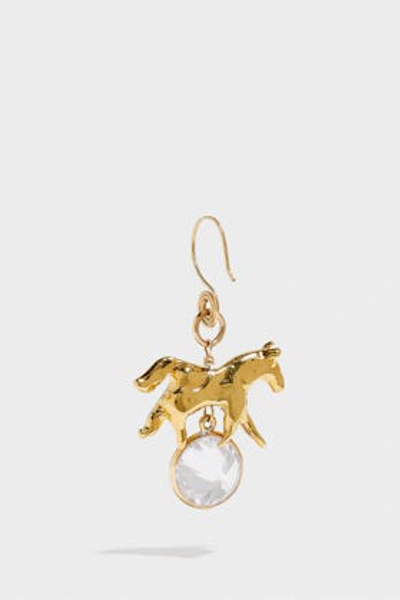 Shop Sonia Boyajian Horse Gold-tone Cubic Zirconia Earring