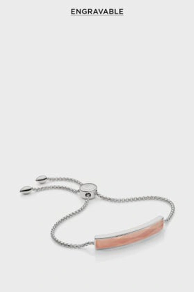 Shop Monica Vinader Baja Facet Rose Quartz And Silver Bracelet