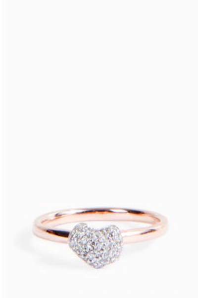 Shop Monica Vinader Nura Mini Heart Ring In Metallic