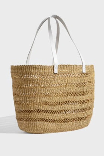 Shop Muun Paola Hand-woven Straw Bag In Beige