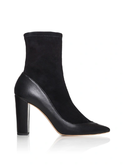 Shop Smiling Shoes The Piece Ankle Boots In Black Stretch Suede
