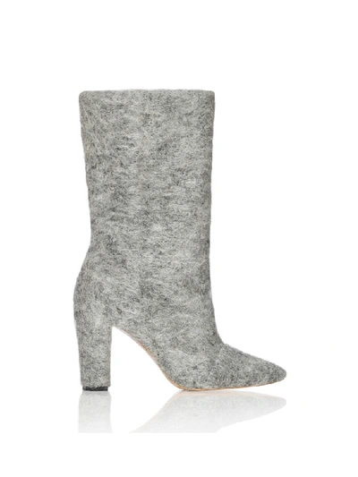 Shop Smiling Shoes Elin Boots In Grey Wool