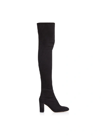 Shop Smiling Shoes The Comfy Boots In Black Stretch Suede