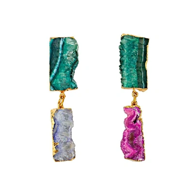 Shop Hashé Téhéran Rouge And Emerald Earrings
