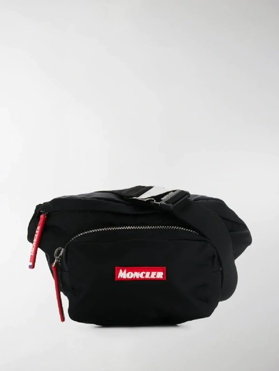 Shop Moncler Logo Patch Belt Bag In Black