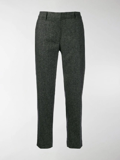 Shop Burberry Cropped Trousers In Black