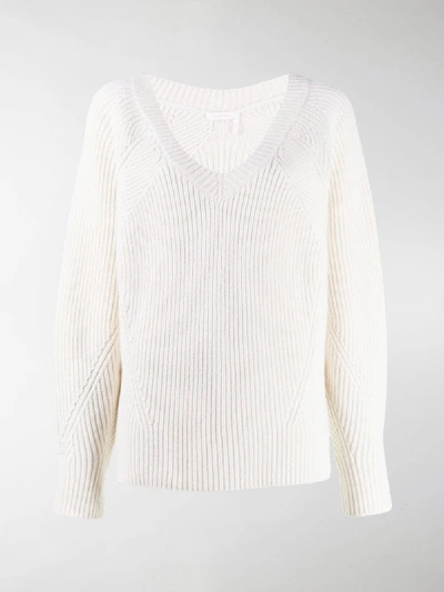 Shop See By Chloé Ribbed Jumper In White