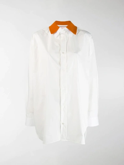 Shop Plan C Popeline Classic Shirt In White