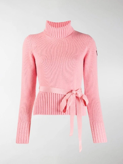 Shop Moncler Bow Jumper In Pink