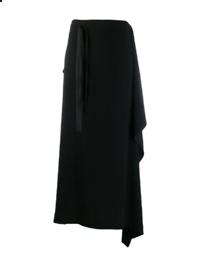 Shop Mcq By Alexander Mcqueen Midi Draped Skirt In Black