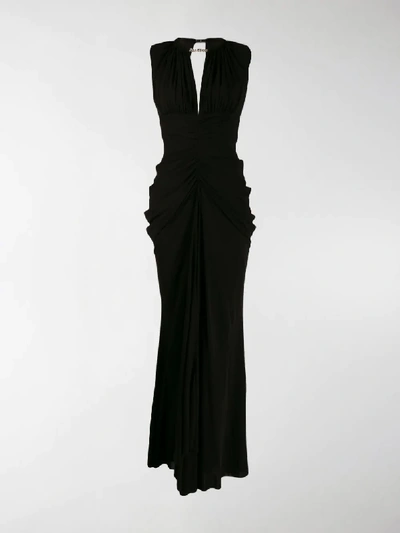 Shop Alexander Mcqueen Pleated Waist Dress In Black