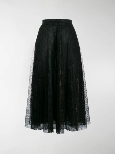 Shop Marco De Vincenzo Metallic Midi Skirt In Black