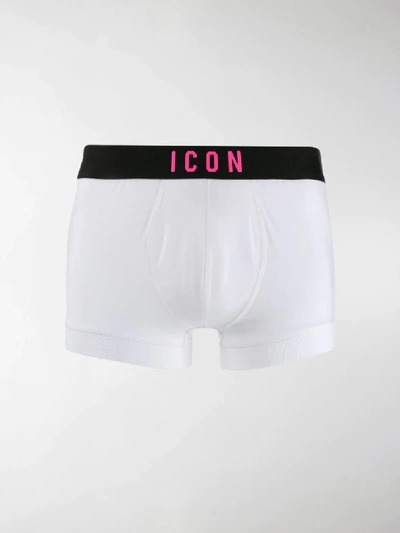 Shop Dsquared2 Icon Contrast Waistband Boxers In White
