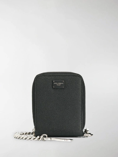 Shop Dolce & Gabbana Wallet With Chain In Black