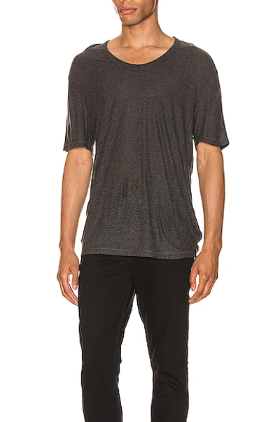 Shop Alexander Wang T T By Alexander Wang Low Neck Tee In Charcoal