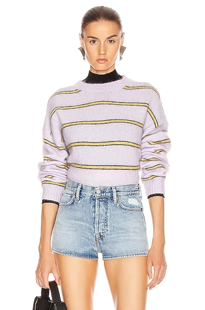 Shop Acne Studios Khira Mohair Sweater In Lilac & Mustard