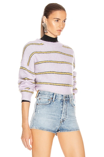 Shop Acne Studios Khira Mohair Sweater In Lilac & Mustard