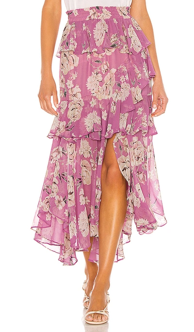 Shop Misa X Revolve Joseva Skirt In Pink Navy Floral