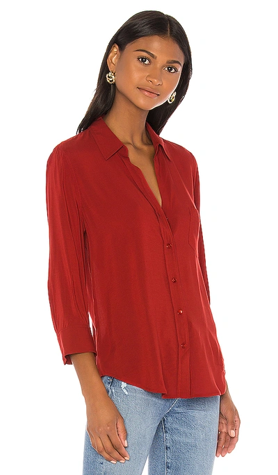 Shop L Agence Ryan 3/4 Sleeve Blouse In Redstone