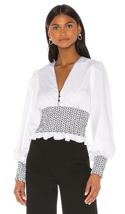 Shop Alexis Davos Top In White