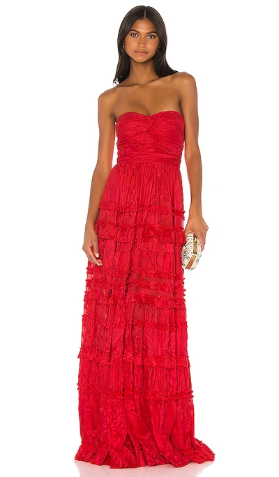 Alexis Allora Strapless Gown In Red Azalea | ModeSens