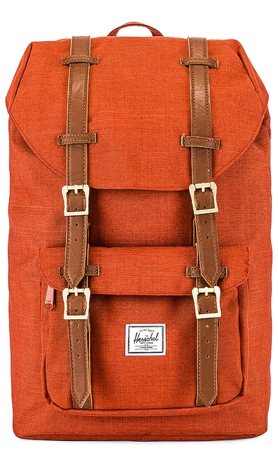 Shop Herschel Supply Co . Little American Mid Volume Backpack In Burnt Orange. In Picante Crosshatch